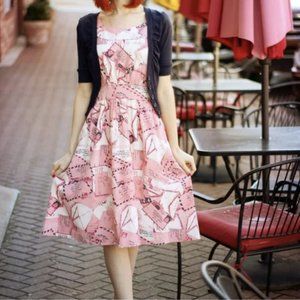 Emily and Fin ModCloth Love Letters Valentine's Day Print Dress